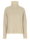 Jil Sander Ribbed Detail Sweater Sweaters And Cardigans In Beige