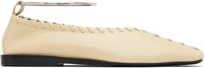 Jil Sander Beige Ring Ballerina Flats In Neutral