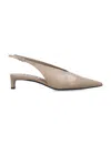 Jil Sander Beige Slingback Heels In Black
