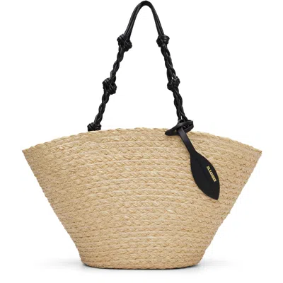 Jil Sander Beige Small Tangle Bucket Tote In Neutral