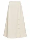 Jil Sander Beige Solid Flared Midi Skirt In Beige