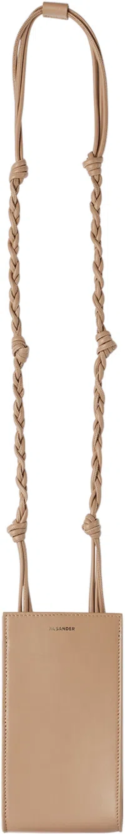 Jil Sander Beige Tangle Phone Pouch In 219 - Clay