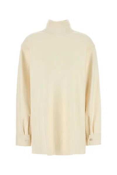 JIL SANDER BEIGE TURTLENECK TOP
