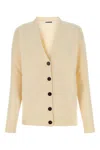 Jil Sander Ivory Wool Cardigan In Beige