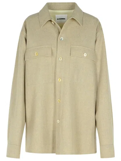 Jil Sander Beige Virgin Wool Shirt In Multi