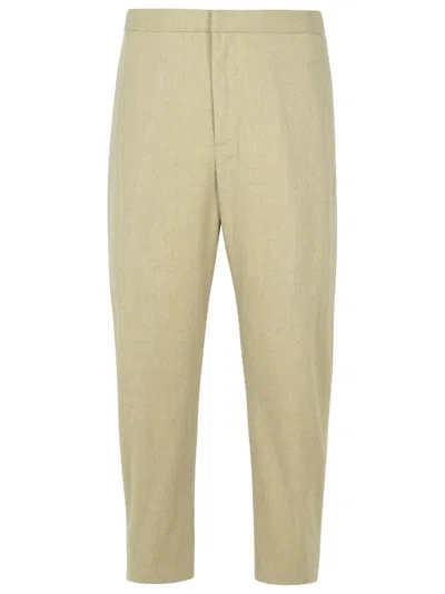 JIL SANDER BEIGE VIRGIN WOOL TROUSERS