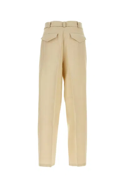 Jil Sander Beige Viscose Blend Wide-leg Pant | ModeSens