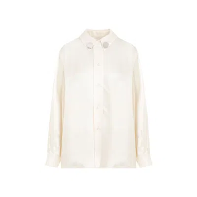 Jil Sander Logo Long-sleeved Shirt In Beige