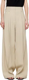 Jil Sander Beige Voluminous Pleated Trousers In 272 Canvas Beige