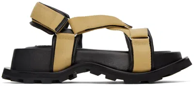 Jil Sander Beige Webbing Sandals In 087 Savana