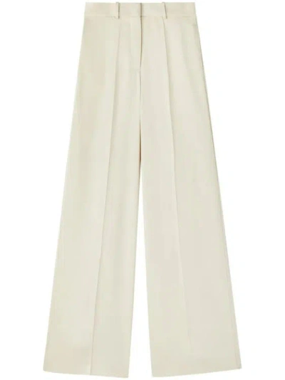 Jil Sander Beige Wide Leg Pants In White