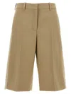 Jil Sander Bermuda Shorts In Wool In Beige