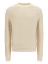 Jil Sander Beige Wool Crew Neck Sweater  In Neutral