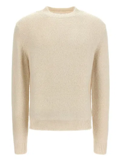 Jil Sander Beige Wool Crew Neck Sweater  In Neutral