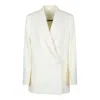 Jil Sander Beige Wool Jacket In White