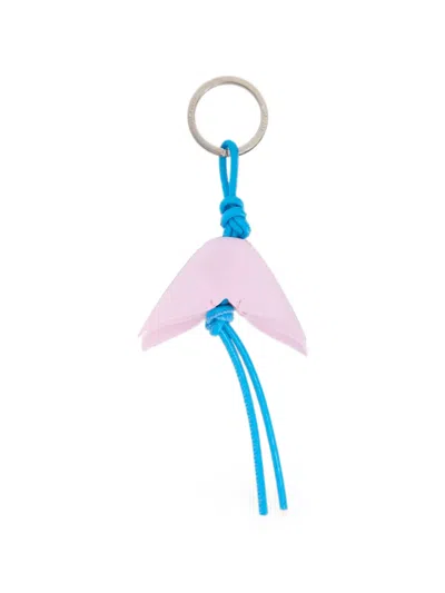 Jil Sander Bellflower Charm Keyring In Pink