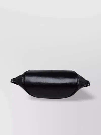 Jil Sander Belt Bag Leather Adjustable Strap In Black