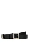 Jil Sander Black Leather Belt In Black