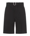 Jil Sander Belted Bermuda Shorts In Black