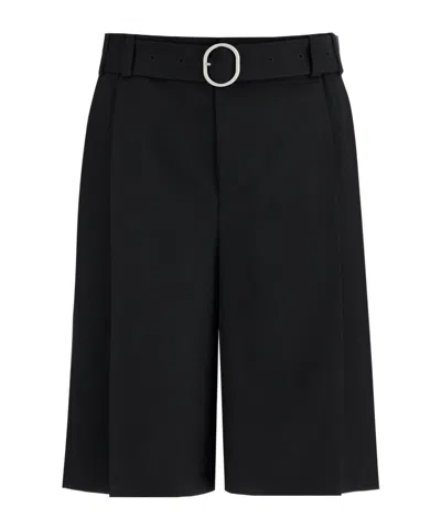JIL SANDER JIL SANDER BELTED GABARDINE BERMUDA SHORTS
