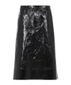 Jil Sander 90 Skirt Linen Midi-length Straight Hem In Black