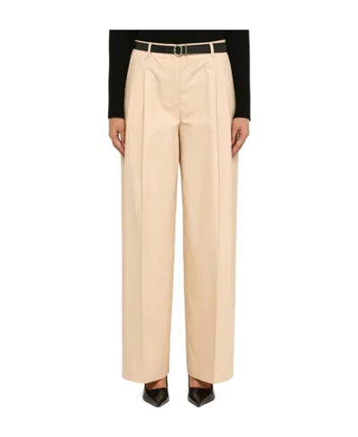 Jil Sander Belt Ring Casual Pants In Nude