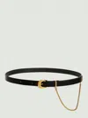 Jil Sander Curve Chain-detail Leather Belt In Black