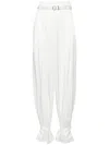 Jil Sander Crepe Pleated Straight Trousers In White