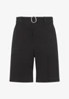 Jil Sander Belted Bermuda Shorts In Black