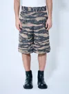 Jil Sander Camouflage Cargo Shorts In Brown