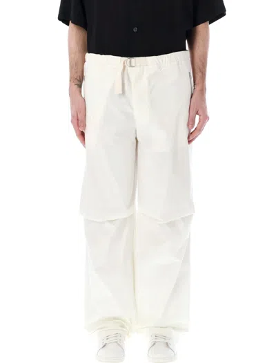 Jil Sander Belted Cargo Pants In Egg Shell