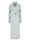 Jil Sander Cashmere Coat Belted Waist In Blue