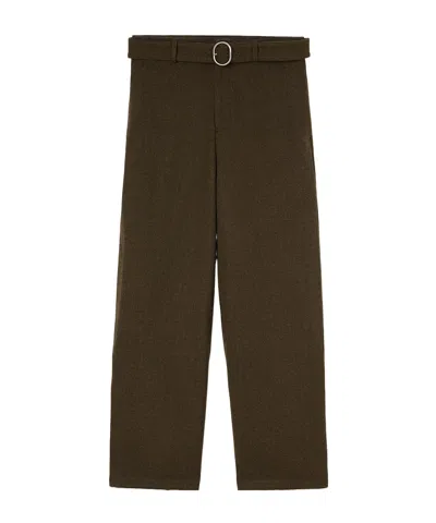 Jil Sander Belted Casual Pants In Black