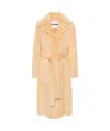 Jil Sander Belted Coat In Nude