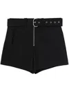 Jil Sander Belted Denim Shorts In Black