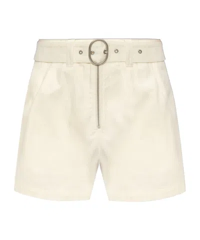 Jil Sander Belted Denim Shorts In White