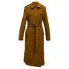 Jil Sander Belted Double-breasted Trench Coat In Brown Wool In Brown