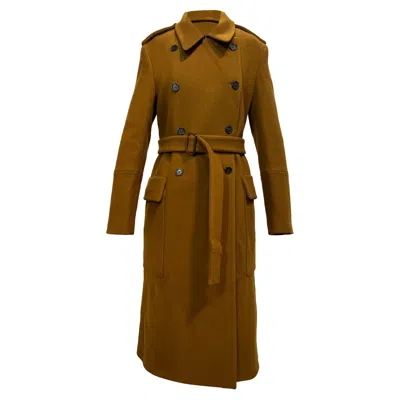 Jil Sander Belted Double-breasted Trench Coat In Brown Wool