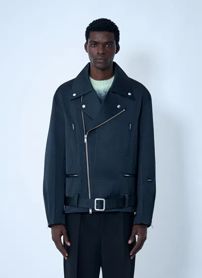 Jil Sander Belted Jacket In Blue