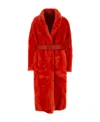 Jil Sander Women's Shearling Coat In Red