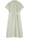 Jil Sander Belted Midi Dress In Green
