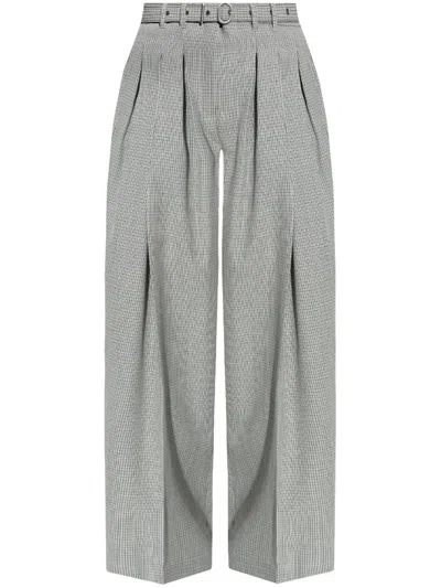 Jil Sander Belted Palazzo Pants In Grey