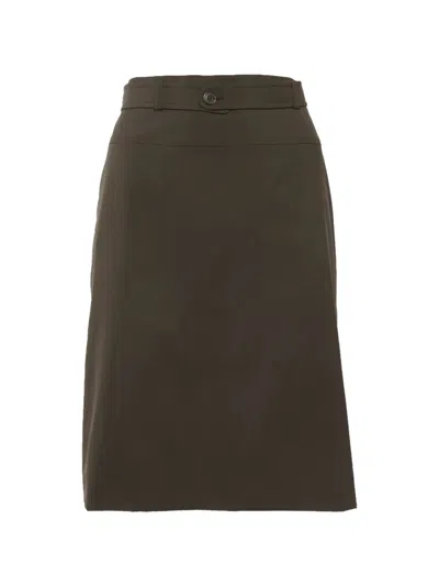 Pre-owned Jil Sander Belted Pencil Midi Skirt In Brown