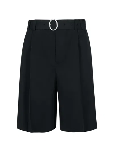 Jil Sander Gabardine Bermuda Shorts In Black