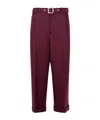 Jil Sander Belt Loop Casual Pants In Burgundy
