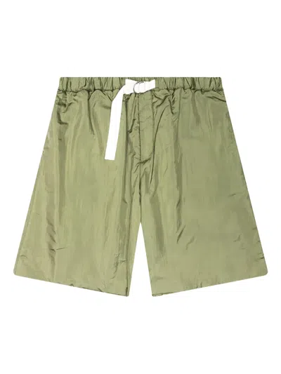 Jil Sander Belted Pocket Shorts In Green