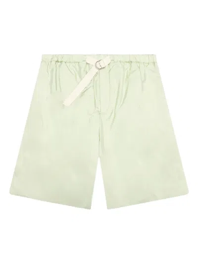 Jil Sander Belted Pocketed Deck Shorts In Green