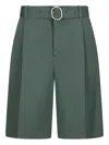 Jil Sander Knee-length Belted Shorts In Green