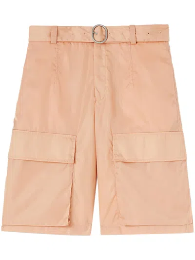 Jil Sander Belted Shorts In Pink
