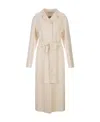 Jil Sander Belted Single-breasted Cashmere Coat In Nude
